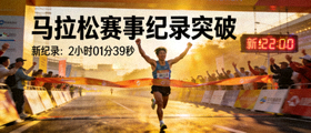 马拉松跑步赛事纪录突破新闻配图